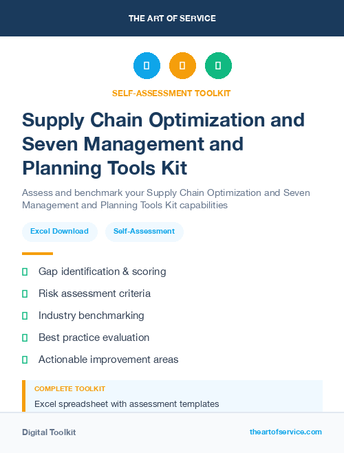 Supply Chain Optimization and Seven Management and Planning Tools Kit