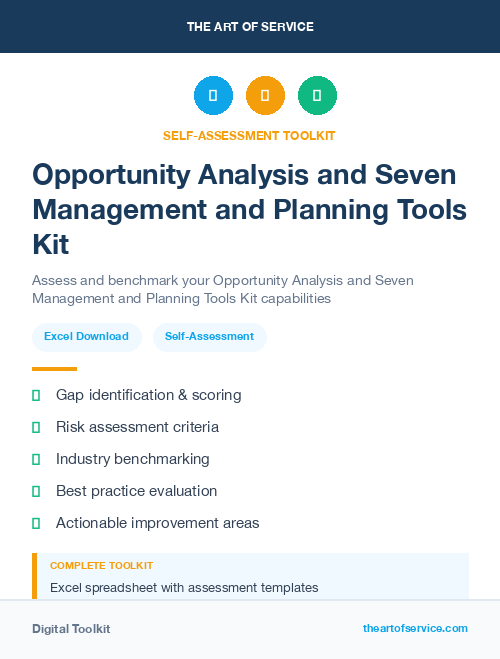 Opportunity Analysis and Seven Management and Planning Tools Kit