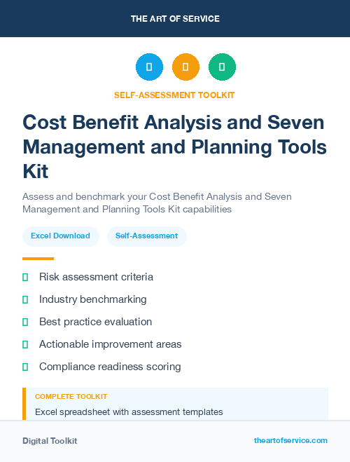 Cost Benefit Analysis and Seven Management and Planning Tools Kit
