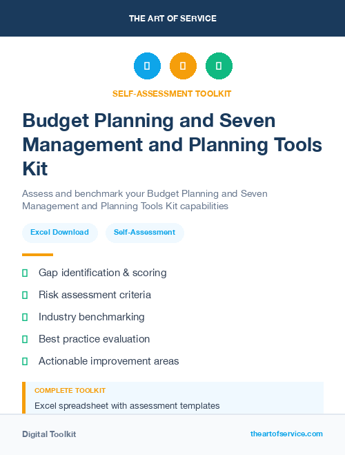 Budget Planning and Seven Management and Planning Tools Kit