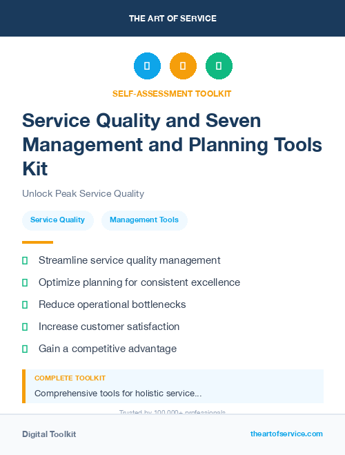 Service Quality and Seven Management and Planning Tools Kit