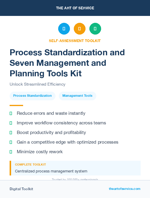 Process Standardization and Seven Management and Planning Tools Kit