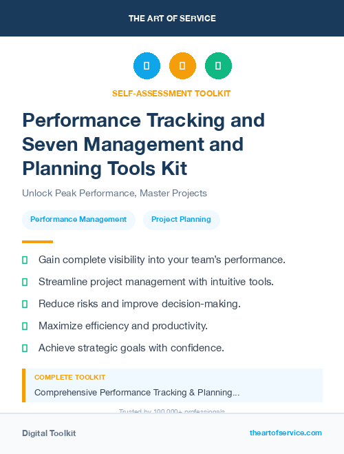 Performance Tracking and Seven Management and Planning Tools Kit