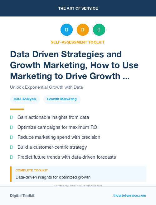 Data Driven Strategies and Growth Marketing, How to Use Marketing to Drive Growth and Retention Kit