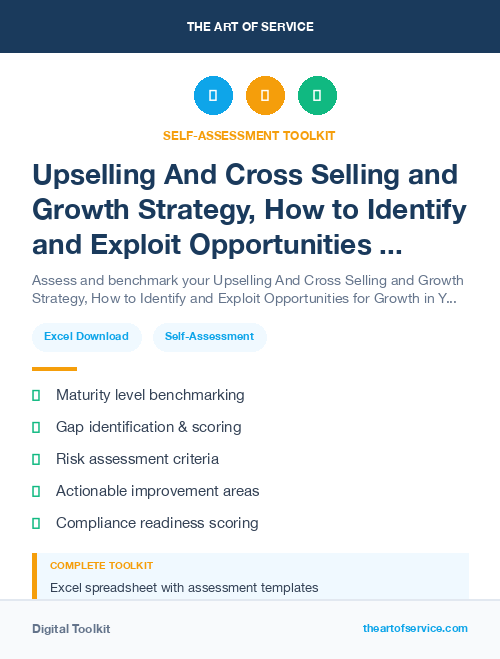 Upselling And Cross Selling and Growth Strategy, How to Identify and Exploit Opportunities for Growth in Your Market Kit