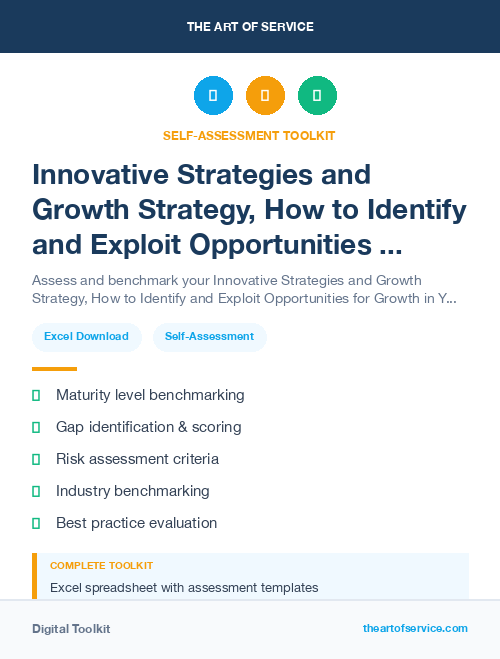 Innovative Strategies and Growth Strategy, How to Identify and Exploit Opportunities for Growth in Your Market Kit