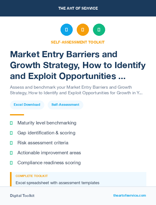Market Entry Barriers and Growth Strategy, How to Identify and Exploit Opportunities for Growth in Your Market Kit