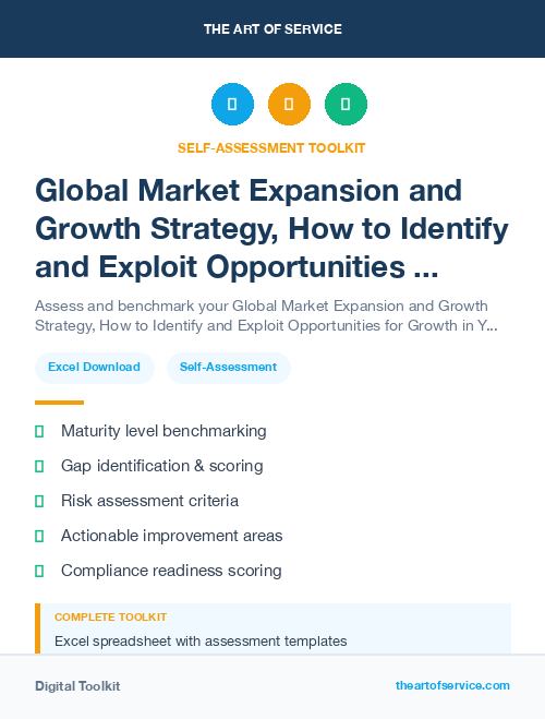 Global Market Expansion and Growth Strategy, How to Identify and Exploit Opportunities for Growth in Your Market Kit