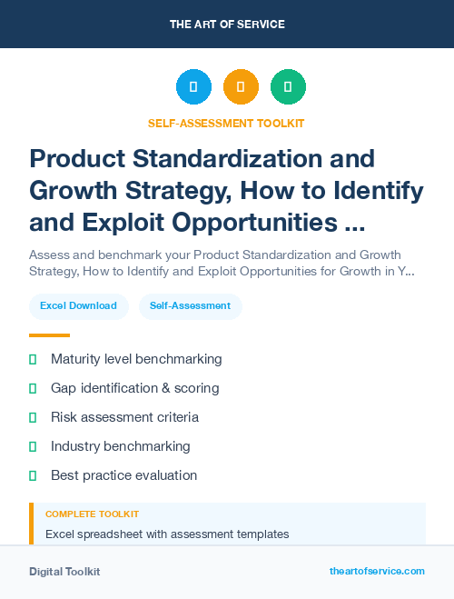 Product Standardization and Growth Strategy, How to Identify and Exploit Opportunities for Growth in Your Market Kit