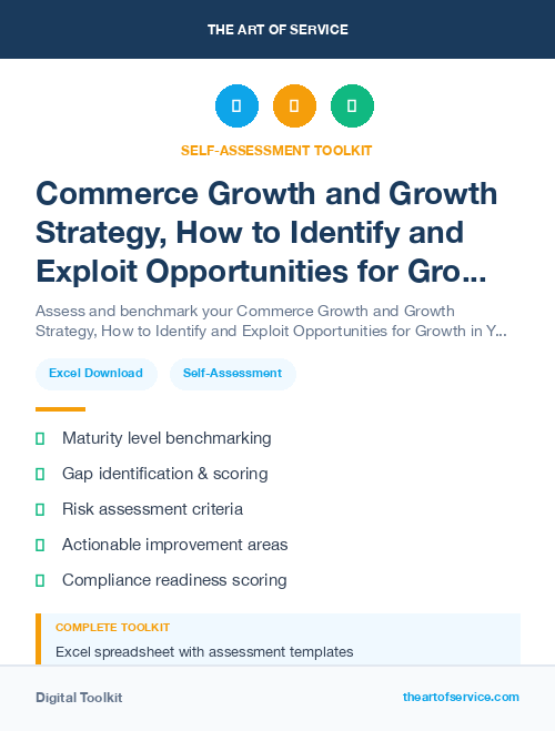 Commerce Growth and Growth Strategy, How to Identify and Exploit Opportunities for Growth in Your Market Kit