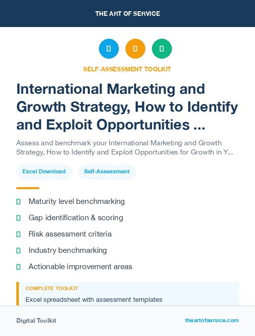 International Marketing and Growth Strategy, How to Identify and Exploit Opportunities for Growth in Your Market Kit