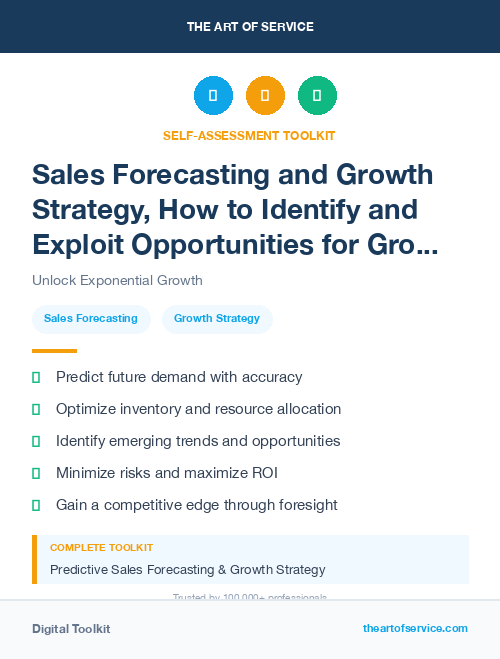 Sales Forecasting and Growth Strategy, How to Identify and Exploit Opportunities for Growth in Your Market Kit