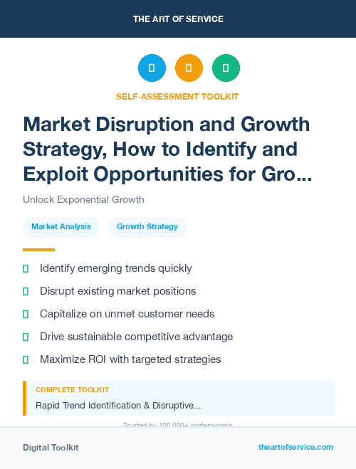 Market Disruption and Growth Strategy, How to Identify and Exploit Opportunities for Growth in Your Market Kit