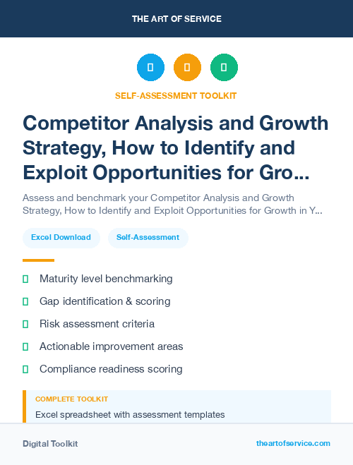 Competitor Analysis and Growth Strategy, How to Identify and Exploit Opportunities for Growth in Your Market Kit