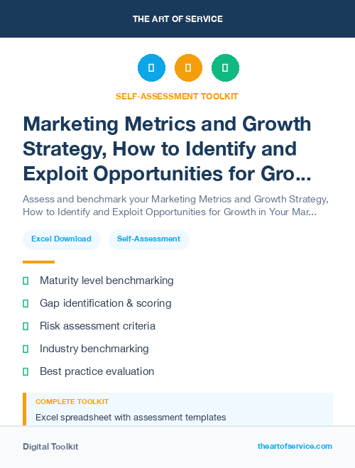 Marketing Metrics and Growth Strategy, How to Identify and Exploit Opportunities for Growth in Your Market Kit