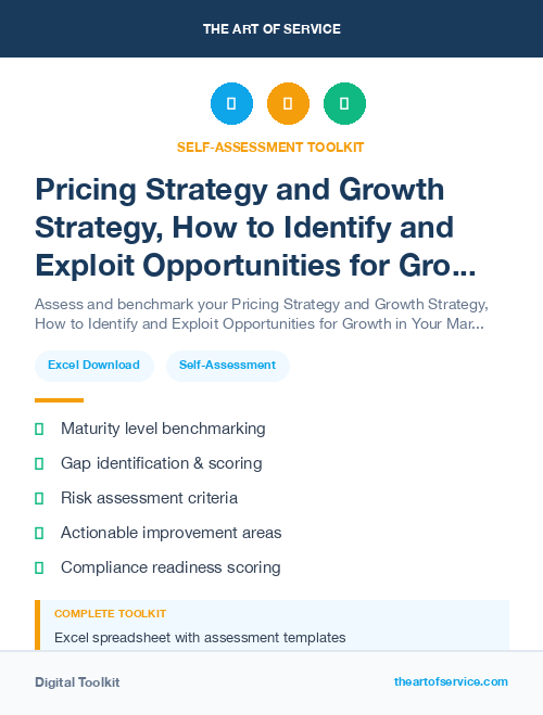 Pricing Strategy and Growth Strategy, How to Identify and Exploit Opportunities for Growth in Your Market Kit