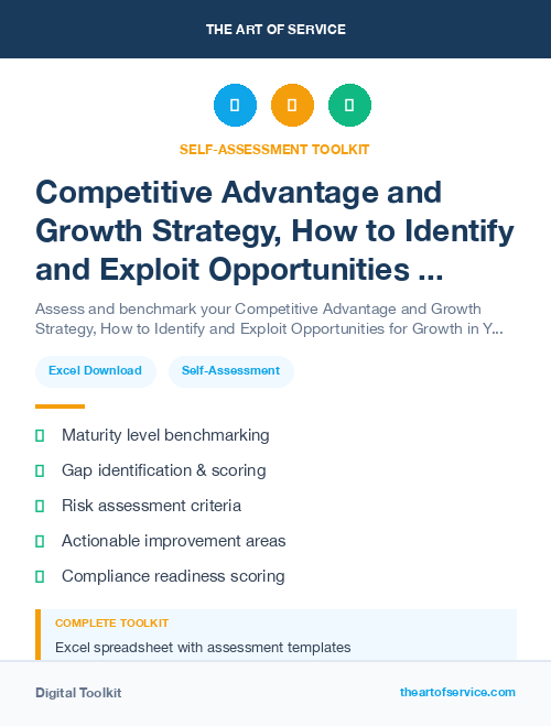 Competitive Advantage and Growth Strategy, How to Identify and Exploit Opportunities for Growth in Your Market Kit