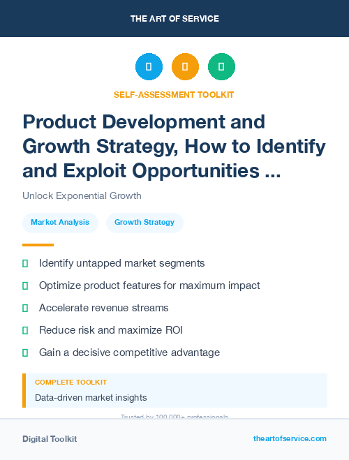 Product Development and Growth Strategy, How to Identify and Exploit Opportunities for Growth in Your Market Kit