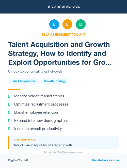 Talent Acquisition and Growth Strategy, How to Identify and Exploit Opportunities for Growth in Your Market Kit