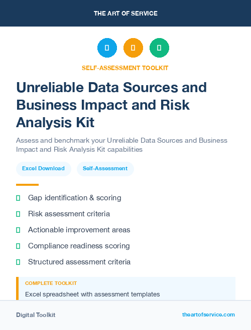 Unreliable Data Sources and Business Impact and Risk Analysis Kit