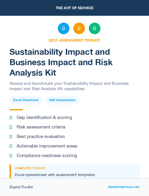Sustainability Impact and Business Impact and Risk Analysis Kit