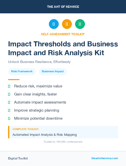 Impact Thresholds and Business Impact and Risk Analysis Kit