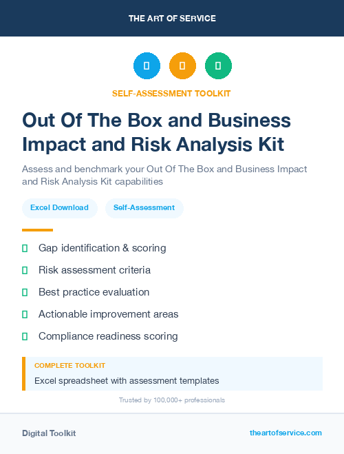 Out Of The Box and Business Impact and Risk Analysis Kit