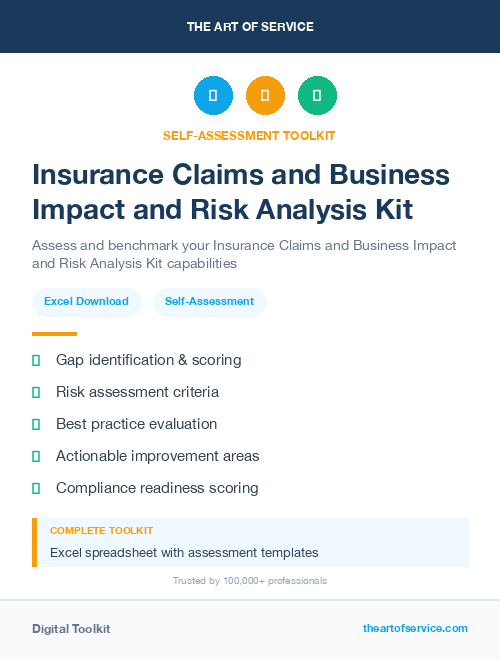 Insurance Claims and Business Impact and Risk Analysis Kit