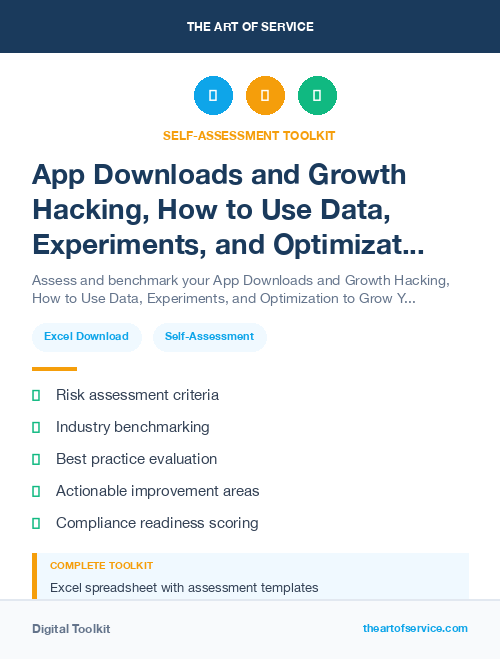 App Downloads and Growth Hacking, How to Use Data, Experiments, and Optimization to Grow Your Business Fast Kit