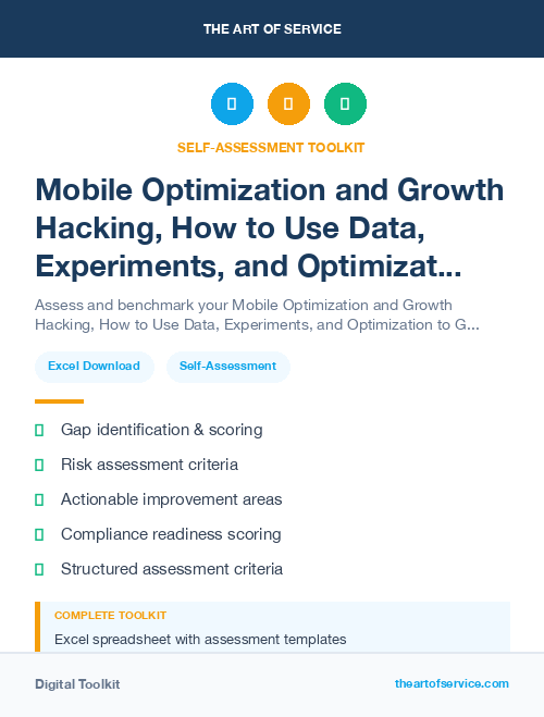 Mobile Optimization and Growth Hacking, How to Use Data, Experiments, and Optimization to Grow Your Business Fast Kit