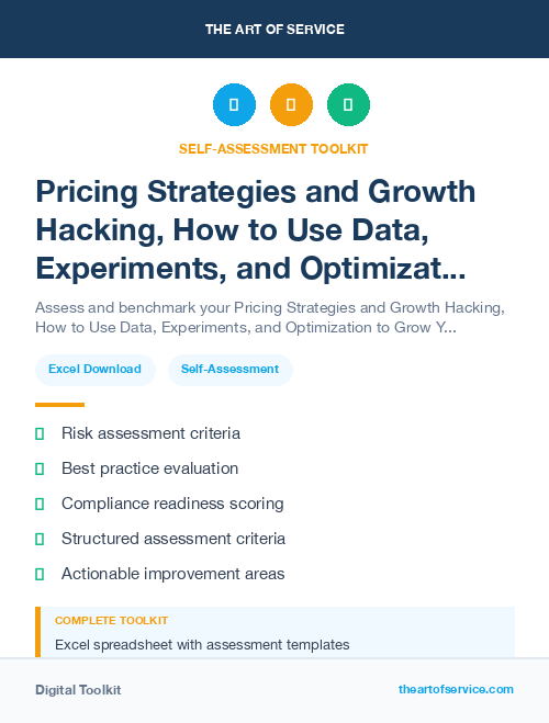 Pricing Strategies and Growth Hacking, How to Use Data, Experiments, and Optimization to Grow Your Business Fast Kit