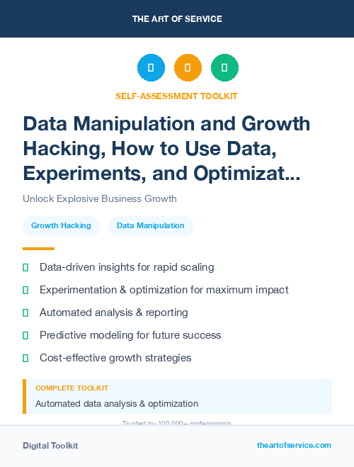 Data Manipulation and Growth Hacking, How to Use Data, Experiments, and Optimization to Grow Your Business Fast Kit