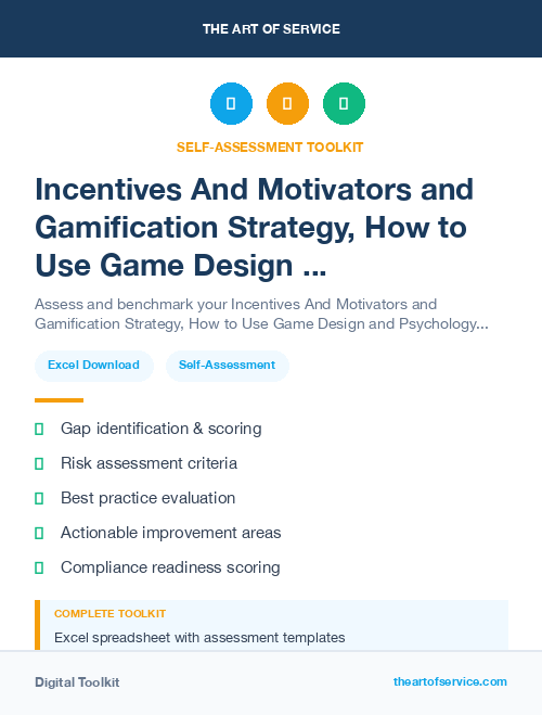 Incentives And Motivators and Gamification Strategy, How to Use Game Design and Psychology to Motivate and Engage Your Employees, Customers, and Users Kit