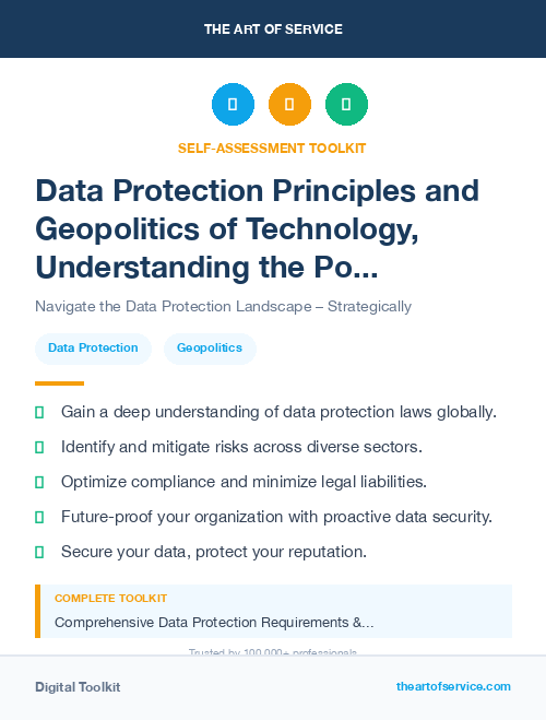 Data Protection Principles and Geopolitics of Technology, Understanding the Power Struggle for AI and Big Data Kit