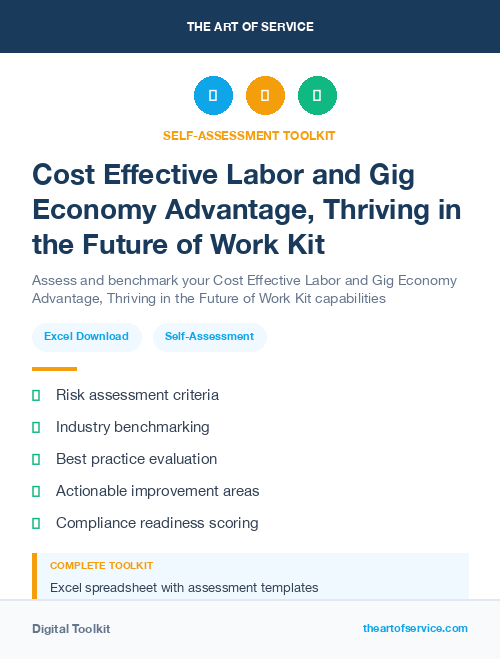 Cost Effective Labor and Gig Economy Advantage, Thriving in the Future of Work Kit