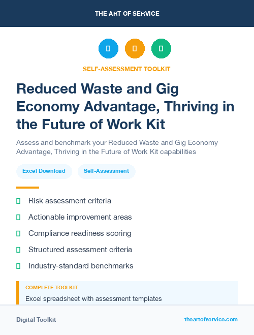 Reduced Waste and Gig Economy Advantage, Thriving in the Future of Work Kit