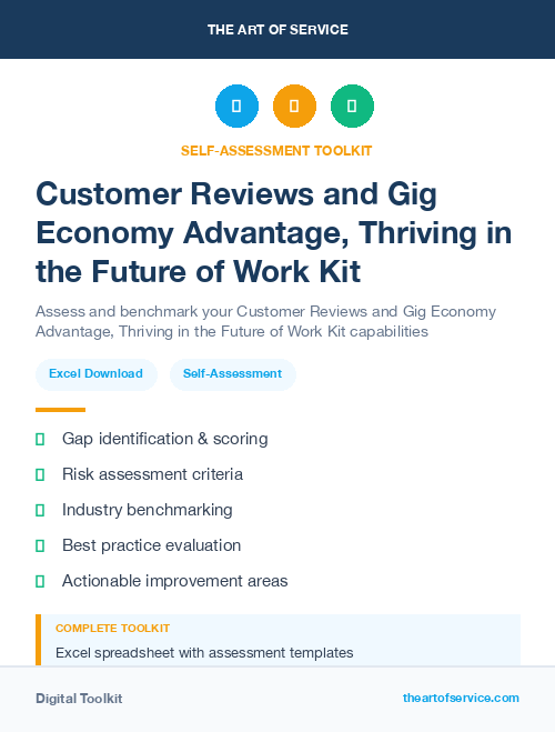 Customer Reviews and Gig Economy Advantage, Thriving in the Future of Work Kit