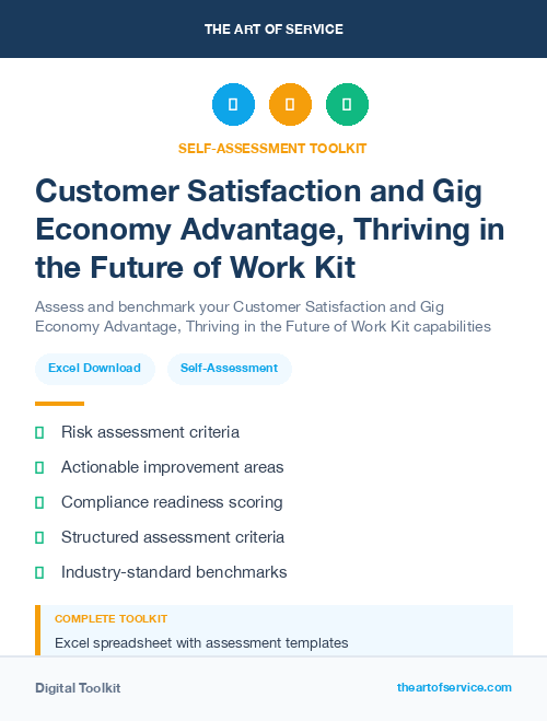 Customer Satisfaction and Gig Economy Advantage, Thriving in the Future of Work Kit