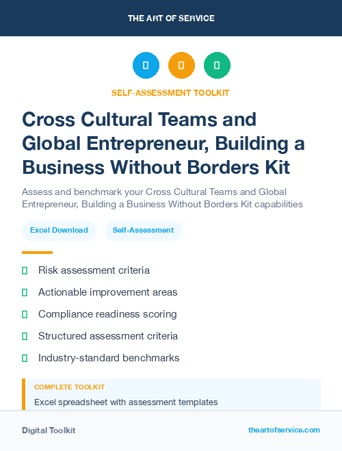 Cross Cultural Teams and Global Entrepreneur, Building a Business Without Borders Kit