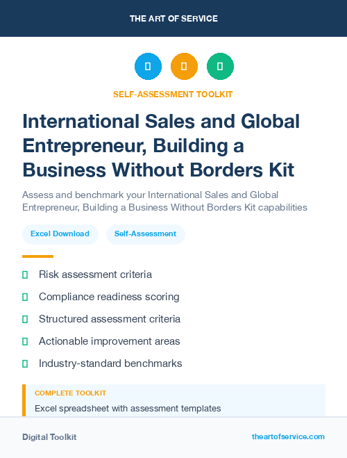 International Sales and Global Entrepreneur, Building a Business Without Borders Kit