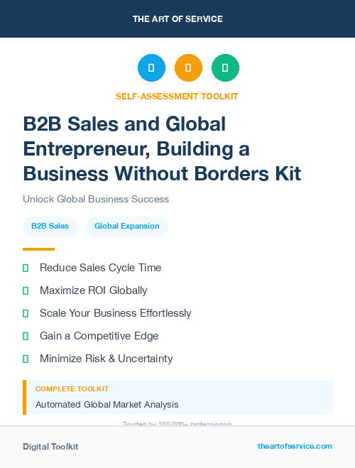 B2B Sales and Global Entrepreneur, Building a Business Without Borders Kit