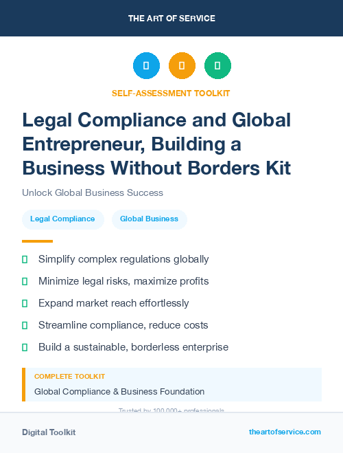 Legal Compliance and Global Entrepreneur, Building a Business Without Borders Kit