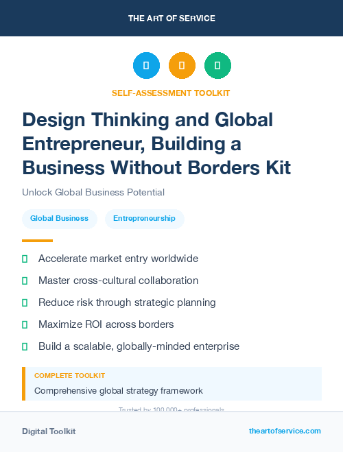 Design Thinking and Global Entrepreneur, Building a Business Without Borders Kit