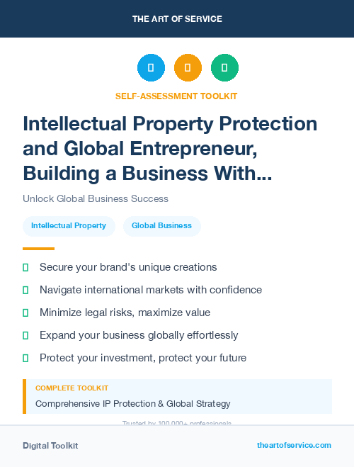 Intellectual Property Protection and Global Entrepreneur, Building a Business Without Borders Kit