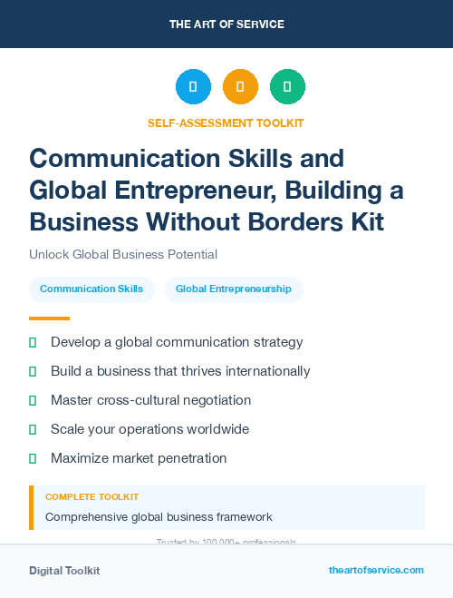 Communication Skills and Global Entrepreneur, Building a Business Without Borders Kit