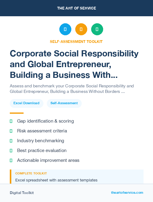 Corporate Social Responsibility and Global Entrepreneur, Building a Business Without Borders Kit