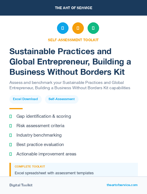 Sustainable Practices and Global Entrepreneur, Building a Business Without Borders Kit