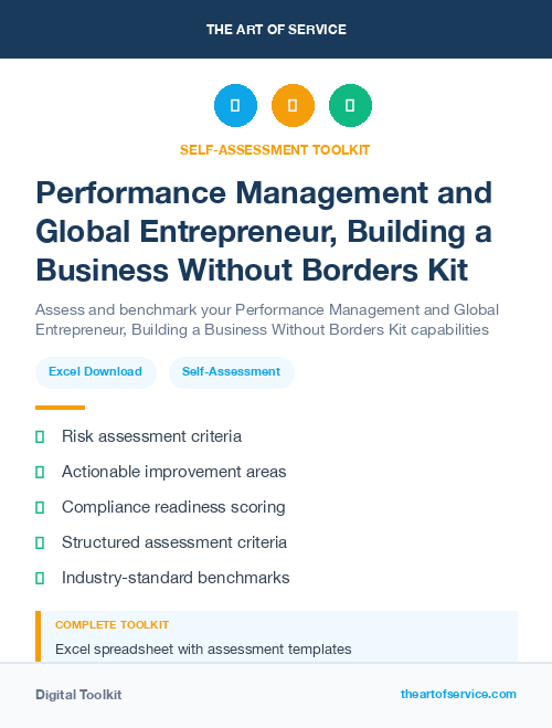 Performance Management and Global Entrepreneur, Building a Business Without Borders Kit