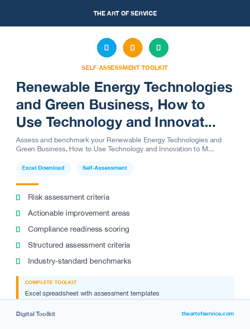 Renewable Energy Technologies and Green Business, How to Use Technology and Innovation to Make Your Business More Eco-Friendly and Sustainable Kit