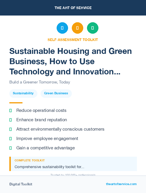 Sustainable Housing and Green Business, How to Use Technology and Innovation to Make Your Business More Eco-Friendly and Sustainable Kit